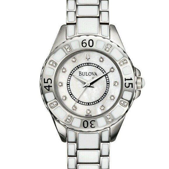 Bulova Crystal 34mm Pearl Watch - Picture 1 of 2